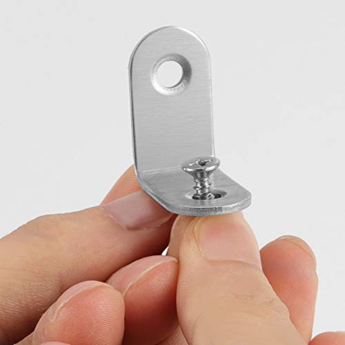 ZOENHOU 50 PCS 30x30mm Stainless Steel L Brackets Corner Braces with 100 Screws, 90 Degree Right Angle Brackets for Wood Furniture Shelves Cabinets Drawers Repair - size: 50 PCS 30 x 30mm Silver