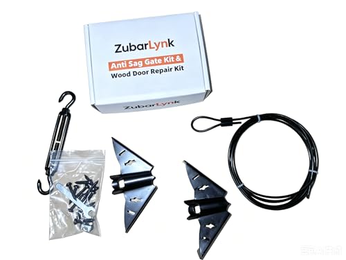 Heavy Duty Anti Sag Gate Kit for Wooden Fence,Door Support Cable Kit.Unique Designed Bat-Shaped Door Hardware,Wood Door Repair Kit for Outdoor, Gate Frame Kit