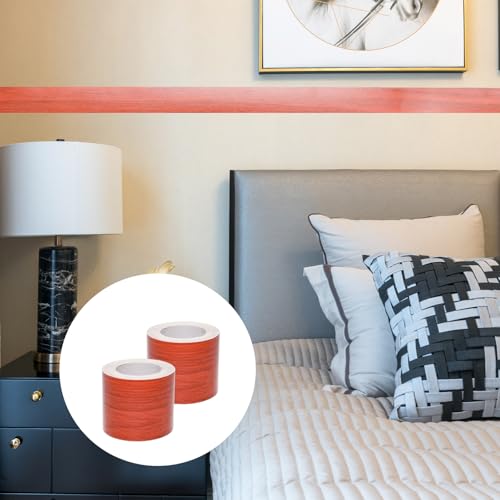 Lilaly 2 inches x 32 feet Wood Grain Repair Tape,Wood Grain Tape,Widely Used for Tables, Doors, Floor and DIY(Redwood) - color: Redwood