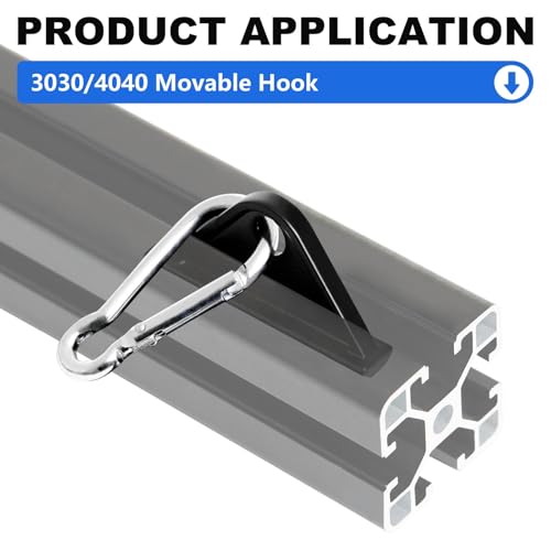 12 Pack 3030/4040 Extrusion Sliding Hook Black - color: Black, size: 30/40-Sliding Hook