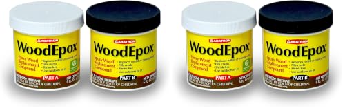 Abatron WoodEpox Kit - 12 oz - 2-Part Structural Epoxy Adhesive Filler - Wood Filler Putty (Pack of 2) - size: 12 fluid ounce (Pack of 2)