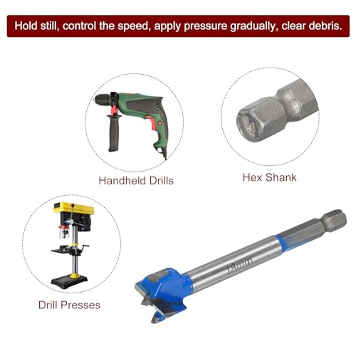 uxcell Forstner Drill Bits 18mm, Tungsten Carbide Wood Saw Auger Opener, Woodworking Hinge Hole Drilling Boring Bit Cutter (Blue, Gray) - size: 18mm