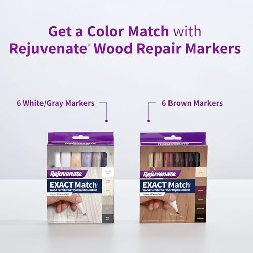 Rejuvenate Exact Match Wood Furniture & Floor Repair Markers 6 Ct, White - size: White/Gray (Pack of 1)