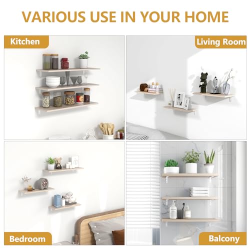 LSK 6PCS L Bracket, L 6"×H 2" Shelf Support Bracket, Max Load :42lb, White - color: White, size: 6x2 inch (light duty)