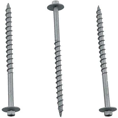 BRAUNY BOY - #12 x 4”- Structural Lag Heavy Duty Construction Wood Screw – Galvanized Corrosion Resistant Coating Exterior Timber, Landscape - Easy HEX Head Drive – Flange Head 4 in - Qty (25)
