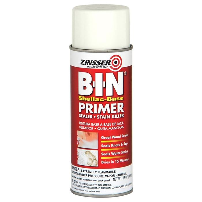 Zinsser 6 Pack of 13 oz 01008 White, B-I-N Shellac Base Interior/Exterior Primer/Sealer