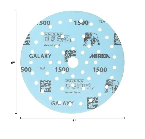 Mirka Galaxy Multifit 6 Inch Ceramic Discs, 1500 Grit, Hook & Loop, 50 Pack - size: Grit 1500