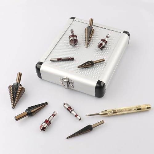 Rocaris 5 Pack Step Drill Bit & 5 Pack Countersink Drill Bit Set with Case