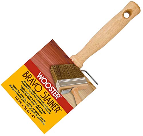 Wooster Brush Available F5119-4 Bravo Stainer Bristle/Polyester Stain Brush, 4 Inch, 4-Inch, 2 Pack - size: 2 Pack (4 Inch)