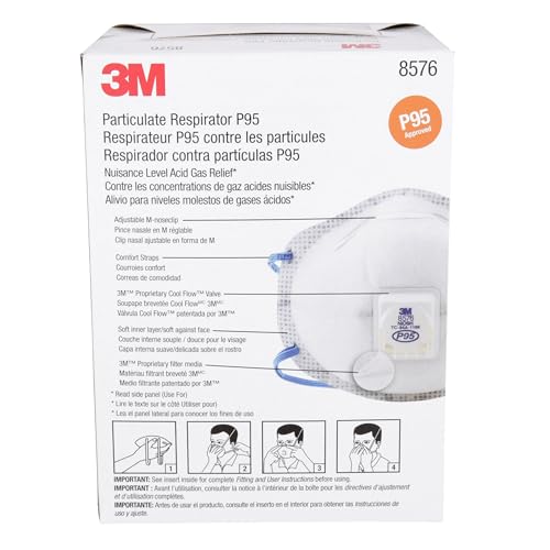 3M Particulate Disposable Respirator 8576, P95, Pack of 10, NIOSH APPROVED