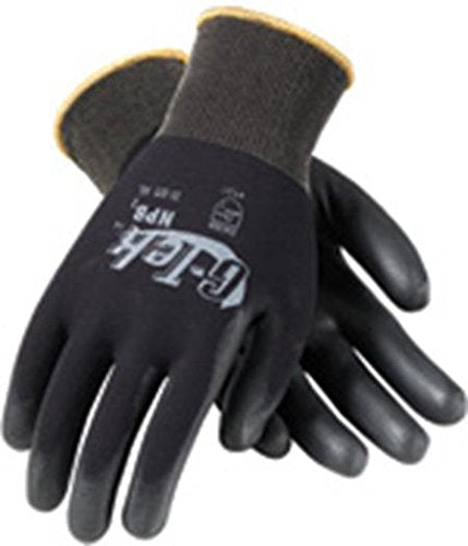 G-Tek 33-325/L, Heavy Weight Seamless Knit Nylon Glove with Premium Thick Polyurethane Coated Flat Grip on Palm & Fingers - size: Small