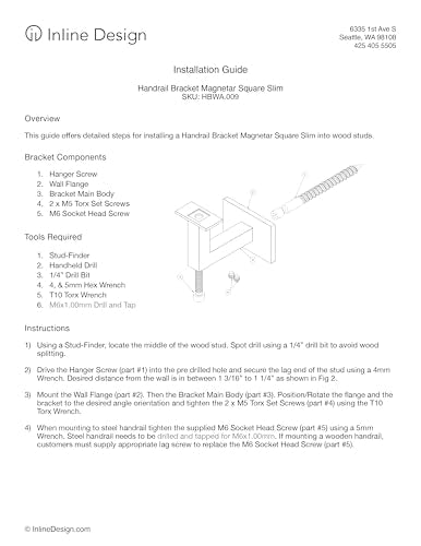 Stainless Steel Handrail Wall Bracket Square for Flat Bottom Tube Slim - color: Satin Stainless Steel
