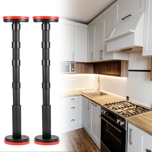 QWORK Adjustable Telescopic Support Pole, 2 Pcs Cabinet Jack Support Rod, Cabinet Lifting Bracket, 7.1"-22.9" Height Adjustable Undermount Sink and Floor Jack System, 440 lbs Capacity