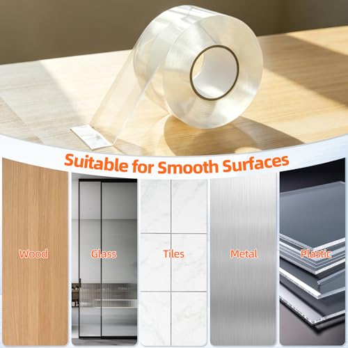 2”×65.6FT Clear Window Weather Sealing Tape, 20 mils Thick No Residue - size: 2”×65.6FT