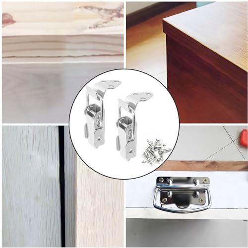 2PCS Spring Loaded Toggle Lock Clasp Buckle Latch Tool Box Hasps 304 Stainless Steel Tool Box Hood Locks Latches 90 Degree Right Angle Latch