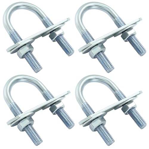 M6 U Bolts, 3/4 Inch Wide, 20mm x 50mm, 4 Sets - size: 20 mm x 50 mm