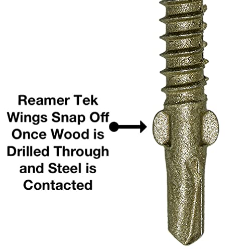 14x2-3/4 Reamer Tek Torx/Star Head Self-Drilling Wood to Metal Screws - for Flatbeds, Trailers - T-30 Torx Screw Head 1 Pound 34 Screws - size: 2-3/4"