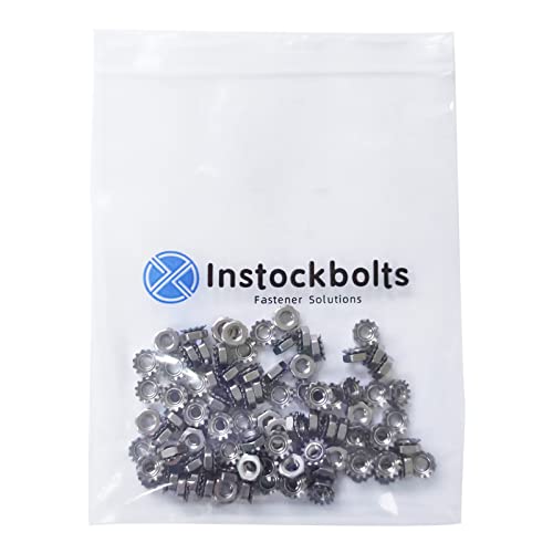 M4-0.7 Keps Nuts with External Tooth Washer, K-Lock 304 Stainless Steel Kep Lock Nut, 100Pcs Pack - size: M4