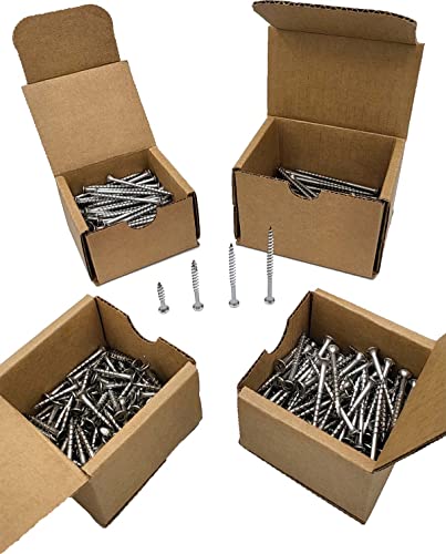 #8 x 2 Square Drive Deck Screws in 316 Stainless, Type 17 Wood Cutting Point, 100/Box - size: #8 x 2