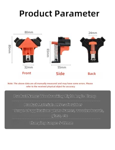Woodworking Right Angle Fixing Clip, 4Pcs, 90 Degrees