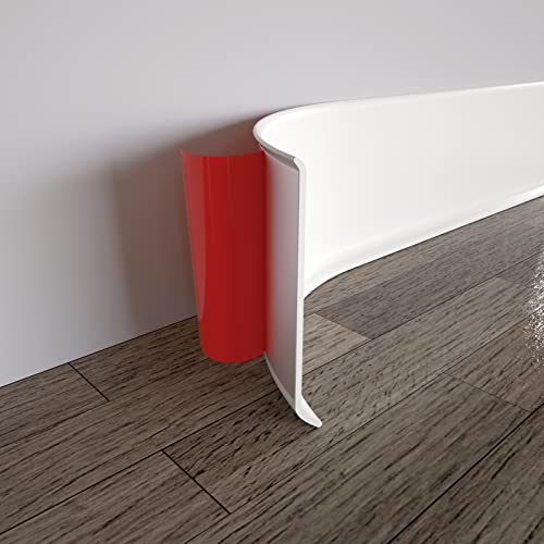 COUKIU Peel and Stick Rubber Baseboard Trim, 4 Inch x 10 Feet, White, S100 - color: White, size: 4in x 10ft