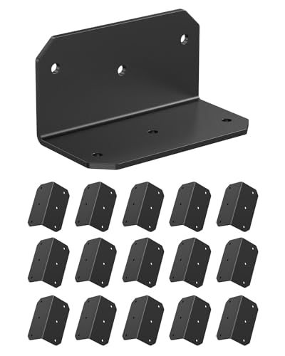 4 Inch L Bracket Corner Brace, 90 Degree Angle Iron, Black 16Pcs - color: Black-16PCS