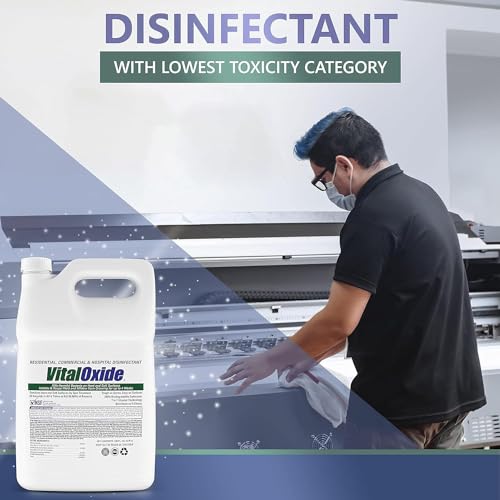 Vital Oxide Disinfectant, Deodorizer, Cleaner, Food-Contact Sanitizer, Virucide – (EPA registration #82972-1) – Kills Mold & Mildew, Eliminates Odors -1 Gallon - size: 128 Fl Oz (Pack of 1)