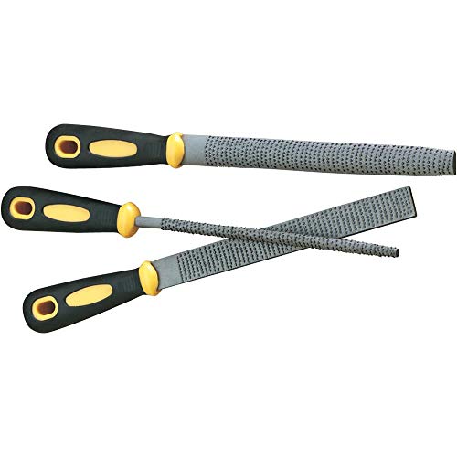 WOODSTOCK D3113 3-Piece Wood Rasp Set with Rubber Handles