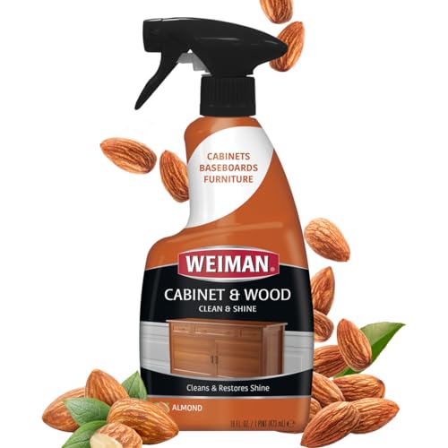 Weiman Cabinet and Wood Cleaner, Shine, Clean and Protect Spray - For Wood Cabinets, Furniture, Tables, Baseboards, Trim and more, 16 oz, 4 PACK with MicroFiber Towel - size: 16 fl oz (Pack of 4)
