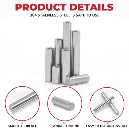 110Pcs Dowel Pins Kit, M5 x 10-40mm Stainless - size: 110pcs Dowel Pins
