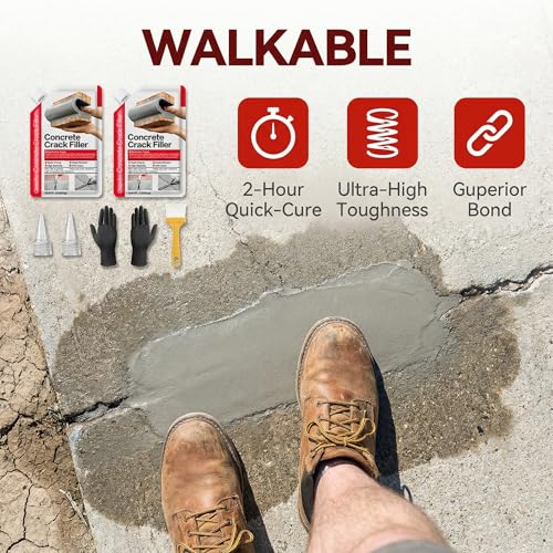 Concrete Crack Filler 4-Pack 4.4LB Grey - style: 4 Pack/ 4.4LB