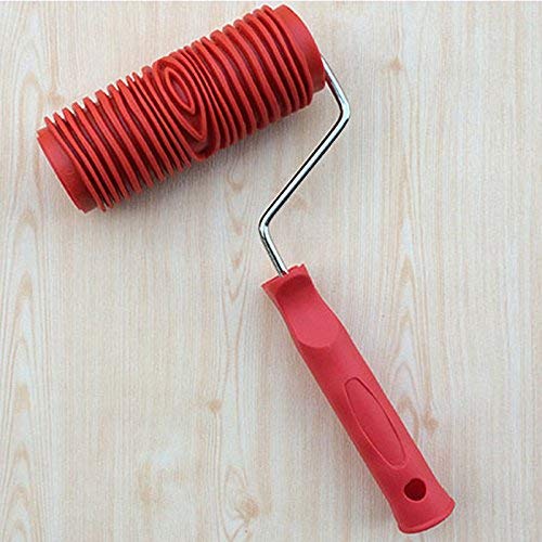 TINTON LIFE® 2Pcs Rubber 7" Empaistic Wood Pattern Painting Roller + 3.9" Graining Painting Tool with Handle
