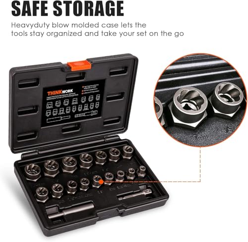 18-Piece Bolt Extractor Kit, 3/8" Drive Impact Bolt & Nut Remover Set - size: 18-Piece