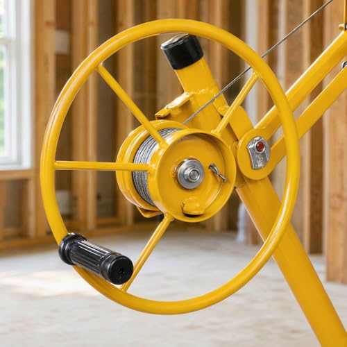 Winado 16 ft Drywall Lift Panel Rolling Hoist Jack Lifter for Sheetrock - color: Yellow, size: 16 ft