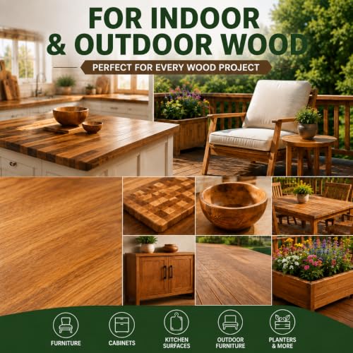 16oz*2 100% Pure Tung Oil, Food Safe Waterproof Wood Finish - size: 16 Fl Oz*2