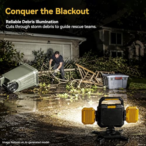 YZONI 4000LM Rechargeable LED Work Light, Magnetic Portable Shop Light