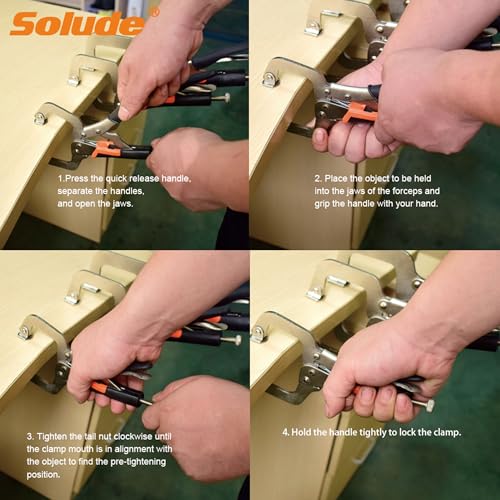9-Inch C-Clamp Locking Pliers,Heavy Duty Vise Grip Welding Clamp With Swivel Pads for Woodworking,Home,Metalworking,Auto Repair(4 Pack) - size: 9 inch 4 Pack