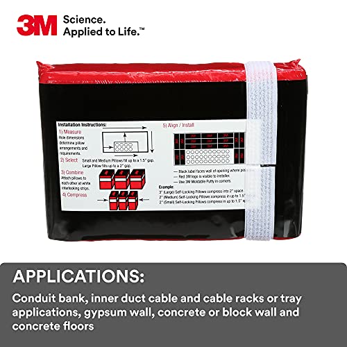 3M Fire Barrier Self-Locking Pillows FB369SL, Large, 3 in x 6 in x 9 in - size: Large