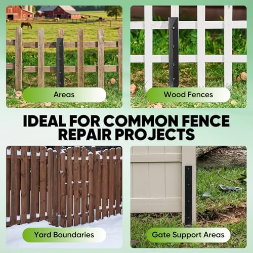 Sakerplus Fence Post Repair Kit, No-Dig Spike for 4x4/6x6 Posts, 2-Pack