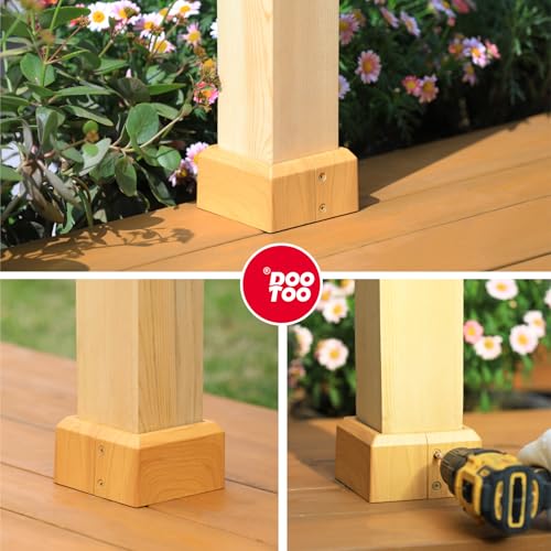 Deck Post Base Covers, Aluminum Post Cover 4"x4"(Actual 3.5"x3.5"), Split Post Base Trim Skirt for Deck railings, Patios (Southern Pine Wood Grain-4pcs) - color: Southern Pine, size: 3.5in
