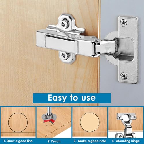 35mm Concealed Hinge Jig Kit, Bestgle Woodworking Tool Drill Bits Hinge Drilling Hole Router Jig for Cabinet Cupboard Door Installation, Hinge Hole Drill Guide Set with 35mm Forstner Bit