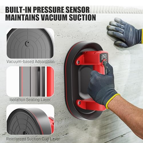 Electric Suction Cup Floor Gap Repair, Flooring Tools for Gap Fixing and Repair, for Laminate Vinyl Hardwood Plank, Professional Installation Kit with Automatic Suction Grabber to Fix Gaps Easily