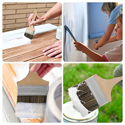 Genixart Double Thick Chip Paint Brush, Wood Stain Brush for Fence, 4 Inch