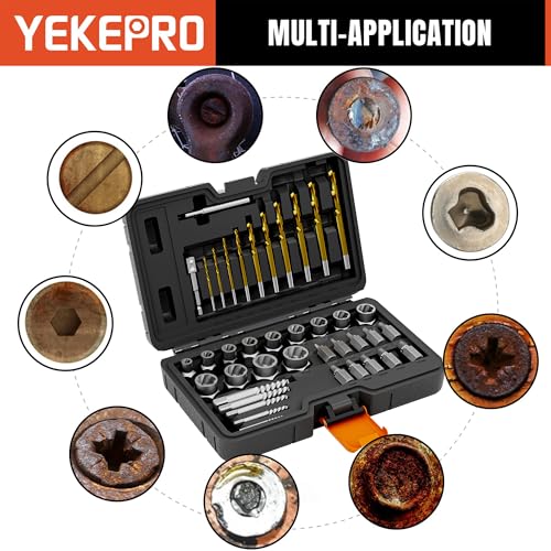 40PCS Metric Bolt & Screw Extractor Set and Left Hand Drill Bit Set - size: 40PCS