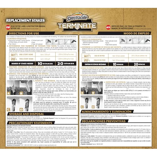 Spectracide Terminate Termite Detection & Killing Replacement Stakes, 5 Ct - size: 1 Pack, style: Stake Refill