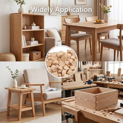 cobee 200 Pcs 4 Sizes Wood Plugs,(1/2, 3/8, 5/16, 3/16 Inch)
