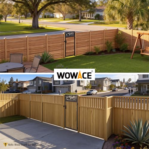 3x6FT Fence Gate Frame Kit 201 Stainless Steel Heavy Duty Garden Gates Anti-Sag Backyard Front Gate Reinforcement Hardware, Left/Right Mount (No Wood Planks Included) - color: W3xH6ft-Bear