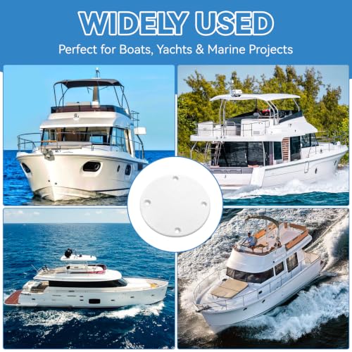 Marine Boat Deck Plate Cover, Round Access Hole Cover 4-1/8 Inch