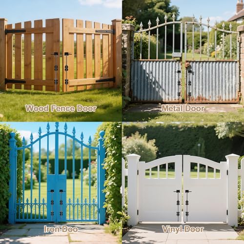 24" Cane Bolt Heavy Duty Drop Rod Gate Stopper Hardware, Gate Ground Latch for Wooden Fences Metal Gates Doors, Gate Drop Pin for Holding Gate to The Ground, Black Finish(2 Pack) - size: 24 Inch
