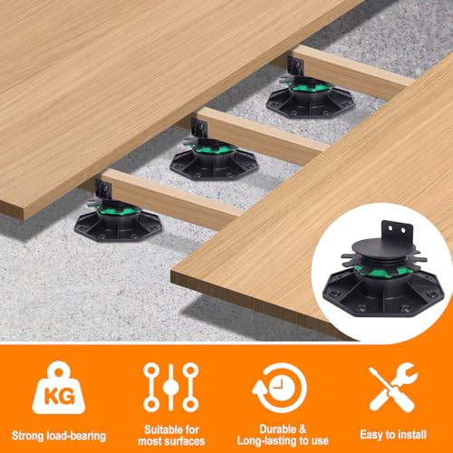 24 Pack Adjustable Deck Support Pedestals, 1-9/16" to 2-3/8" Height - size: 1-9/16 to 2-3/8"